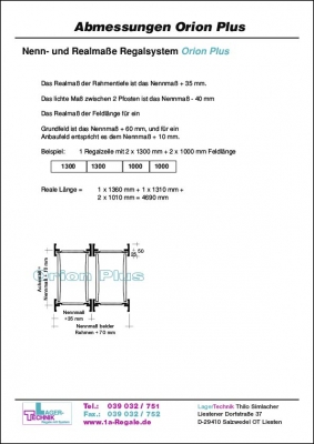 Mablatt Regalsystem Orion Plus. Zum Download auf die Detailseite gehen.