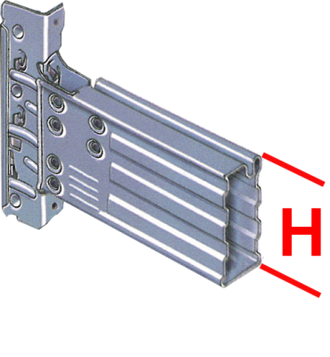 Palettenregalbalken SUPERBUILD H=106/33 L=1270 mm, verzinkt</br>2100 kg pro Paar