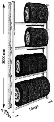 Reifen-Grundregal UNIRACK 1050 x 3000
