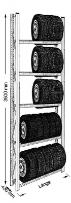 Reifen-Grundregal UNIRACK 900 x 3500
